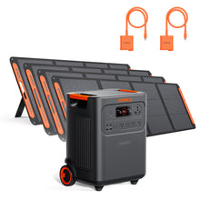 Load image into Gallery viewer, Jackery HomePower 3600 Plus Portable Power Station with 4x 200W Solar Panels and 2x Solar Panel Connector, 3600W AC Output, 3584Wh Solar Generator, Expandable up to 21kWh, Essential Home Backup
