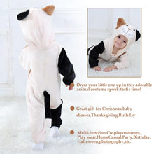 Load image into Gallery viewer, TONWHAR Baby Halloween Costume Hooded Romper – Infants Toddlers Animal Jumpsuit for Fall Winter Kids Daily Playwear(2-3 Months,Cat)
