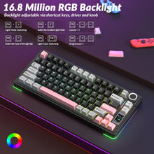Load image into Gallery viewer, AULA S75 PRO Wireless Mechanical Keyboard with Screen&amp;Knob, 75% Hot Swappable Gaming Keyboard with Pre-lubed Switches, RGB Backlit, PBT Keycaps Creamy Sounding Pc Gaming Keyboards
