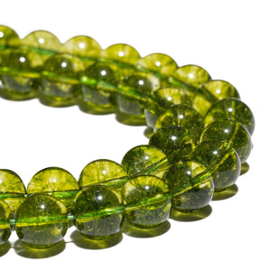 Natural Gemstone Beads 6mm Peridot Beads Polished Round Smooth Stone Beads for Bracelets Jewelry Making 15inch Loose Beads