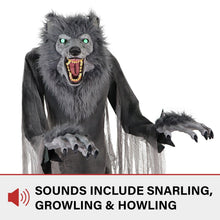 Load image into Gallery viewer, Haunted Hill Farm 7.0-Ft. Motion-Activated Towering Werewolf Animatronic
