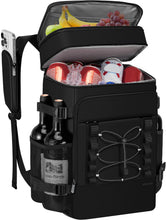 Load image into Gallery viewer, Cooler Backpack - 24/30/36/40 Cans Insulated Backpack Cooler for Men &amp; Women, Portable 2 Leak Proof Compartments Coolers Bag for Picnic, Lunch, Hiking, BBQ Camping and Beach - Black - MIYCOO
