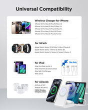 Load image into Gallery viewer, Charging Station for iPhone,5 in 1 Wireless Charger Stand Dock for Apple: Mag-Safe Charging Station for Multiple Devices Apple iPhone 16 15 14 13 12 Pro Max Plus Apple Watch iWatch Magnetic(White)
