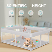 Load image into Gallery viewer, Hiaksedt Large Baby Playpen 65x50 Inch, PlayPen for Babies and Toddlers, Sturdy Safety Play Yard for Indoor &amp; Outdoor with Zipper Gate
