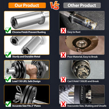 Load image into Gallery viewer, Uboway Olympic Dumbbell Handles: 16" Olympic Dumbbell Bar for 2" Olympic Weight Plates, Loadable Dumbbells with 4 Spring Collars, Home Gym Strength Training
