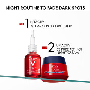 VICHY Liftactiv B3 Tone Correcting Night Cream, 4% Niacinamide + 0.15% Pure Retinol, Anti Aging Face Cream Evens Skin Tone, Fade Dark Spots & Smooth Wrinkles, Formula Minimizes Risk Of Irritation