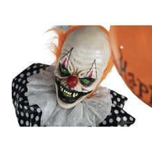 Load image into Gallery viewer, Haunted Hill Farm Life-Size Scary Talking Clown, Halloween Animatronic with Motion and Touch Activated Lights and Sounds, Battery Operated Indoor or Covered Outdoor Halloween Decorations
