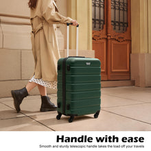 Load image into Gallery viewer, Coolife Luggage 3 Piece Set, Lightweight Durable Hardshell Suitcase set with 360° Spinner Wheels, TSA-approved Lock, Checked Family Travel Luggage sets, 20/24/28 Inch, Dark Green
