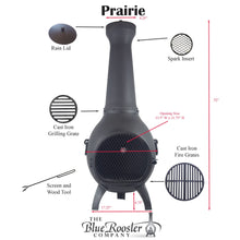 Load image into Gallery viewer, The Blue Rooster Prairie Chiminea Outdoor Fireplace - Wood Burning Cast Aluminum Deck or Patio Firepit
