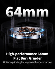 Load image into Gallery viewer, SHARDOR Professional 64mm Burr Coffee Grinder with 100 Grind Settings and All-Metal Chamber, Coffee Bean Grinder with Adjustable Electronic Timer and LED Display, Anti-Static,Black, 120V Only
