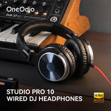 Load image into Gallery viewer, OneOdio Wired Over Ear Headphones Hi-Res Studio Monitor &amp; Mixing DJ Stereo Headsets with 50mm Drivers and 1/4 to 3.5mm Jack for AMP Computer Recording Podcast Keyboard Guitar Laptop - Black
