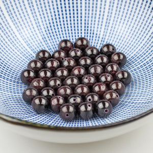 MJDCB Natural Stone Beads Garnet Round Loose Beads for Jewelry Making DIY Bracelet Necklace (6mm)