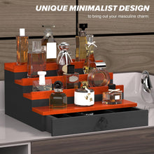 Load image into Gallery viewer, upcessory Cologne Organizer for Men, 4 Tier Cologne Stand, Cologne Shelf with Drawer and Hidden Compartment Perfume Display Holder
