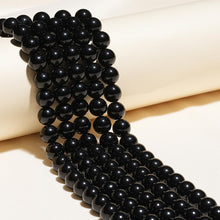 Load image into Gallery viewer, Natural Gemstone Beads 6mm Black Onyx Agate Beads Polished Round Smooth Stone Beads for Bracelets Jewelry Making 15inch Loose Beads
