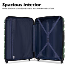 Load image into Gallery viewer, Coolife Luggage 3 Piece Set, Lightweight Durable Hardshell Suitcase set with 360° Spinner Wheels, TSA-approved Lock, Checked Family Travel Luggage sets, 20/24/28 Inch, Dark Green
