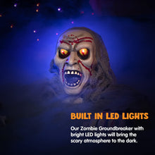 Load image into Gallery viewer, JOYIN Halloween Decorations Outdoor Light-Up Zombie Groundbreaker with bloodstain and Creepy Sound for Halloween Outside Decor Lawn Yard Patio Graveyard Decoration, Haunted House Prop

