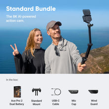 Load image into Gallery viewer, Insta360 Ace Pro 2 Dual Battery Bundle - 8K Waterproof Action Camera Co-Engineered with Leica, 1/1.3" Sensor, Dual AI Chip, Leading Low Light, Superior Audio
