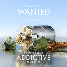 Load image into Gallery viewer, Azzaro Wanted Eau de Parfum - Energizing &amp; Intense Mens Cologne - Woody, Aromatic &amp; Spicy Fragrance - Juniper Berries, Sage, Vetiver - Lasting Wear - Luxury Perfumes for Men - Travel Size, 1.6 Fl. Oz
