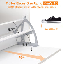 Load image into Gallery viewer, EnHomee Shoe Cabinet with 2 Flip Drawers, Shoe Storage Cabinet, Shoe Cabinet Storage for Entryway, Hidden Shoe Organizer, Size up to Men's 13 Hidden Shoe Cabinet, Narrow Shoe Cabinet with Doors White
