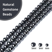 Load image into Gallery viewer, 45pcs 8mm Natural Black Hematite Beads Gemstone Beads Round Loose Beads for Jewelry Making
