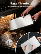 Load image into Gallery viewer, Titanium Cutting Board for Kitchen, Double Sided Non Toxic Titanium Cutting Board with JUICE GROOVE, Food-Grade Metal Chopping Board, Pure Titanium&amp;Wheat Straw PP, Dishwasher Safe16.3”×11”-1 PC
