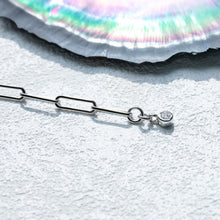 Load image into Gallery viewer, mihiarii Tahitian Black Pearl Link Bracelet Paperclip Chain Moissanite Sterling Silver 9MM Baroque Pearl Birthday Anniversary Mothers Day Valentines Day Christmas Gifts for Mom Her Women
