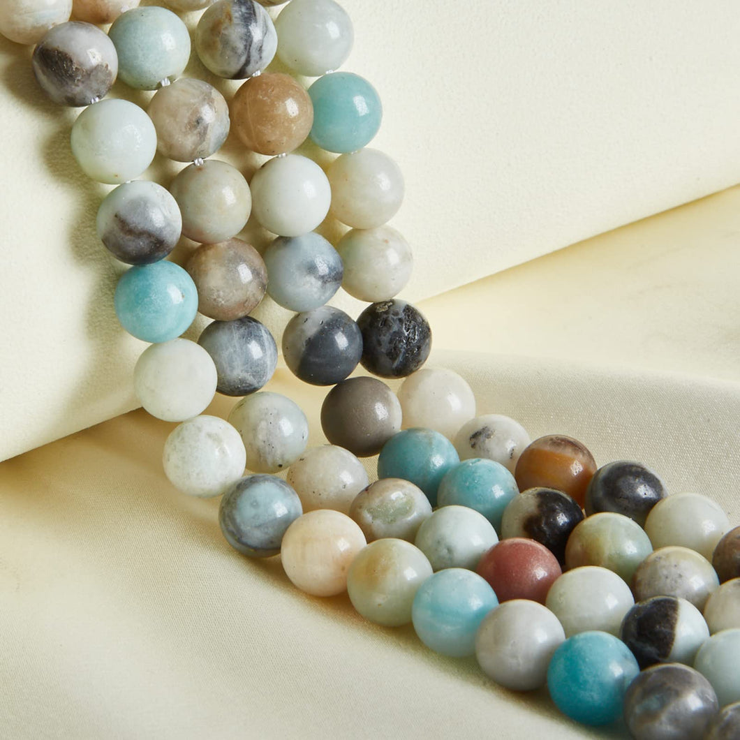 60pcs 6mm Natural Amazonite Beads Gemstone Beads Round Loose Beads for Jewelry Making