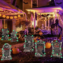 Load image into Gallery viewer, GXGGUS 6Pcs 26" Large Halloween Tombstone Yard Signs, Outdoor Gravestone Decor for Graveyard with Stakes, Scary Cemetery Lawn Garden Decorations for Party
