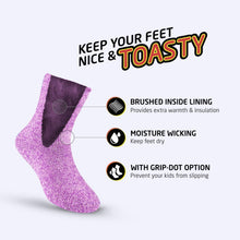 Load image into Gallery viewer, HOT FEET Toddler Crew Warm Thermal 5/6 Pack Socks Soft Thick Brushing, 2-4 Years, 5 Pack, 5 Marled Gripped (2)
