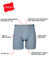 Load image into Gallery viewer, Hanes Men Hanes Boxer Briefs, Cool Dri Moisture-Wicking Underwear, Cotton No-Ride-up for Men, 6 Pack - Striped Assorted, Multi-Packs Available
