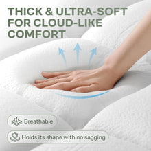 Load image into Gallery viewer, Extra-Thick 2 Inch Queen Size Mattress Topper - Ultra Plush &amp; Soft Viscose Derived from Bamboo Mattress Pad, Naturally Cooling &amp; Perfect for Full Body Support, Snow White
