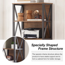 Load image into Gallery viewer, HOMISSUE Bookshelf, 6-Tier Bookshelf, Rustic Wood Metal Bookshelves and Bookcases, Freestanding Open Bookshelf, Industrial Tall Bookcase for Home Office, Living Room and Bedroom, Vintage Brown
