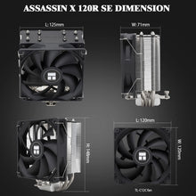 Load image into Gallery viewer, Thermalright Assassin X120 Refined SE CPU Air Cooler, 4 Heat Pipes, TL-C12C PWM Fan, Aluminium Heatsink Cover, AGHP Technology, for AMD AM4/AM5/Intel LGA 1150/1151/1155/1200/1700/1851(AX120 R SE)
