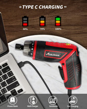 Load image into Gallery viewer, AVID POWER Electric Screwdriver Set Rechargeable 4V Cordless Screwdriver Kit with 44pcs Accessories, 5.65Nm Screw Gun, 5+1 Torque Setting, 2 Position Handle with LED Light

