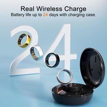 Load image into Gallery viewer, POBOVi Smart Ring - Health &amp; Sleep Tracker, Continuous SpO2 &amp; Heart Rate Monitor, Stress Management, NFC Wireless Charging, 6-Day Battery, Water-Resistant(IP68), iOS &amp; Android Compatible (Silver, 11)

