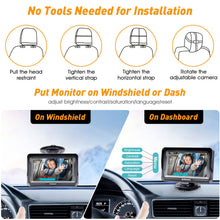 Load image into Gallery viewer, DoHonest Baby Car Camera HD 1080P - Rear-Facing Car Baby Monitor with Night Vision, Adjustable View Angle, Easy Setup, Anti-Glare Display, Safety for Kids &amp; Infants
