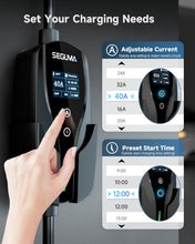 Load image into Gallery viewer, Level 2 EV Charger for Tesla, 40A/9.6kW Ultra-Fast Home Portable EV Charging Station with NEMA 14-50 Plug, 25FT Cable, Adjustable Current &amp;Delay Start Timer, Compatible with Model Y/3/S/X (NACS Port)
