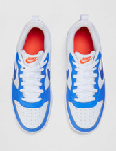 Load image into Gallery viewer, Nike Kid's Court Borough Low Bball, White/Blue Crystal-Bright Violet, 5Y
