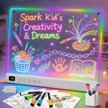 Load image into Gallery viewer, Lumiboard Led Drawing Board with 13 Light Effects, 16" Rechargeable Glow Doodle LED Note Board with Colors, Neon Light Up Drawing Tablet Gifts for Kids for Easter Birthday Christmas Gift Ideas
