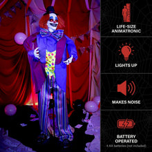 Load image into Gallery viewer, Haunted Hill Farm 5.9-Ft. Clown Halloween Animatronic
