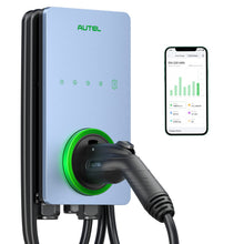 Load image into Gallery viewer, Autel Home Smart Electric Vehicle (EV) Charger up to 50Amp, 240V, Indoor/Outdoor Car Charging Station with Level 2, Wi-Fi and Bluetooth Enabled EVSE, Hardwired,25-Foot Cable,Sierra Blue
