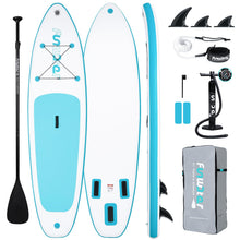 Load image into Gallery viewer, FunWater SUP Inflatable Stand Up Paddle Board 10'6×33"×6" Ultra-Light Inflatable Paddleboard with ISUP Accessories,Fins,Adjustable Paddle, Pump,Backpack, Leash
