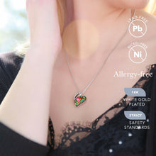 Load image into Gallery viewer, Leafael Necklaces for Women, Infinity Love Heart Pendant Rainbow Black Healing Crystal for Protection, Jewelry Gifts for Wife, Silver Plated 18 + 2 inch Chain, Birthday Gift for Mom Sister Her
