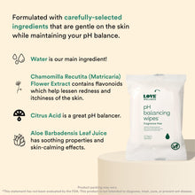 Load image into Gallery viewer, Love Wellness pH Balancing Wipes for Women | Feminine Hygiene for Cleansing with Aloe Vera | Fragrance-Free Intimate Health | Moisturizing, Soothing &amp; Calming for Sensitive Skin | Travel Size | 3-Pack

