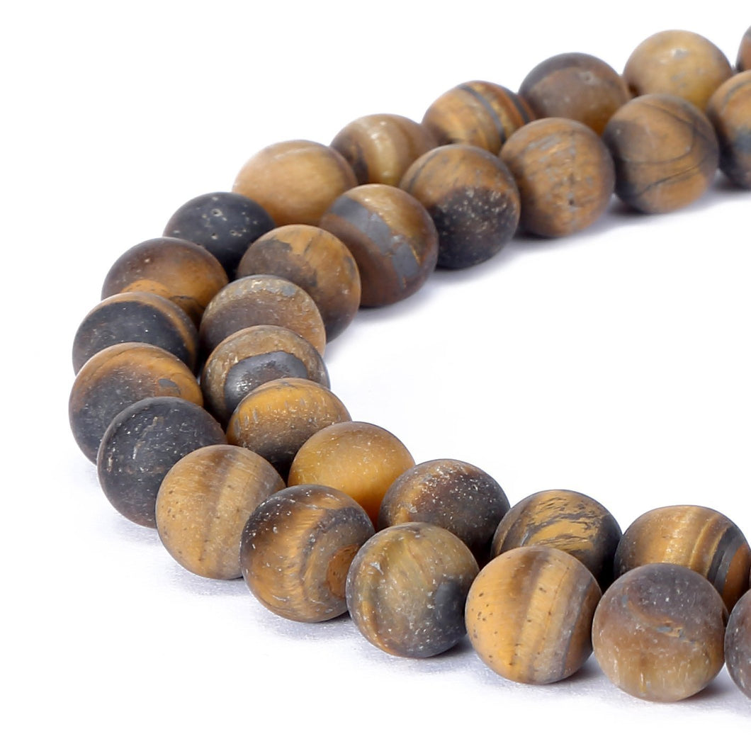 Gorgeous Natural Fushia Drusy Agate Gemstone Matte Round Loose Beads for Jewelry Making (8MM, Tiger Eye)
