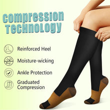 Load image into Gallery viewer, Copper Compression Socks 15-20 mmHg for Men &amp; Women 8 Pairs – Circulation Support for Nurses, Travel, Running, Hiking, Soccer,Gift,Pregnant, Nurses(L/XL)
