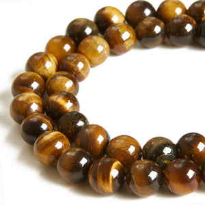 45pcs 8mm Natural Yellow Tiger Eye Beads Gemstone Beads Round Loose Beads for Jewelry Making
