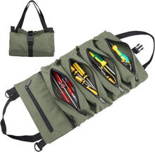 Load image into Gallery viewer, Tool Bag Roll Up, Rollable Carrying Toolbag, Heavt Duty Tool Organizer Portable Tool Storage Bags Waterproof Oxford Cloth-Zipper Pouch for Men Mechanic, Electricians, Repairman
