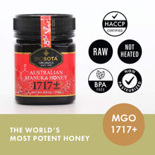 Load image into Gallery viewer, BIOSOTA Organic Manuka Honey MGO 1717+ - Medical Grade Manuka Honey from Australia NPA/ULF 31+, 100% Raw Unheated Pure Honey, 8.8oz

