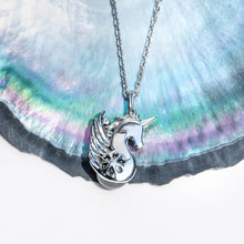 Load image into Gallery viewer, mihiarii Tahitian Black Pearl Unicorn Necklaces Moissanite Sterling Silver Birthday Anniversary Mothers Day Valentines Day Christmas Graduation Gifts for Mom Her Women
